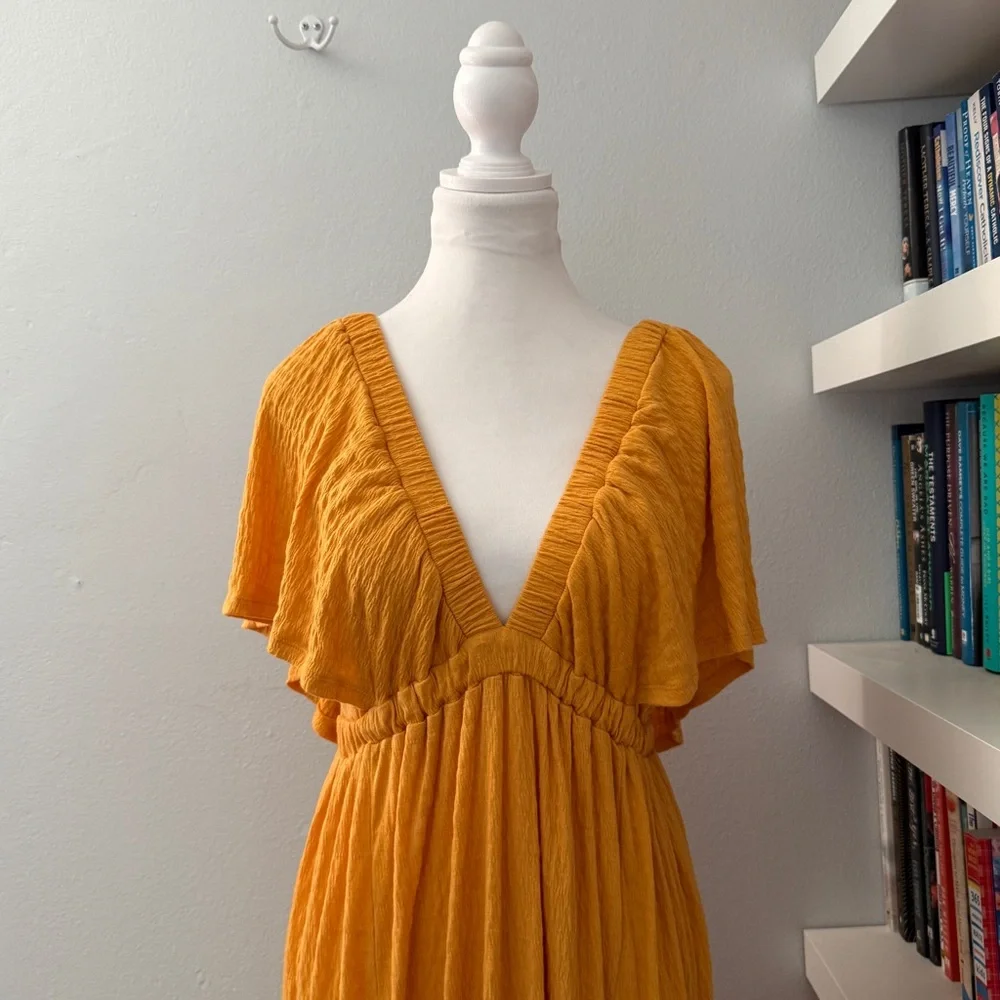 Free People Dress La La Maxi Dress in Golden Pollen XS - Picture 6 of 14